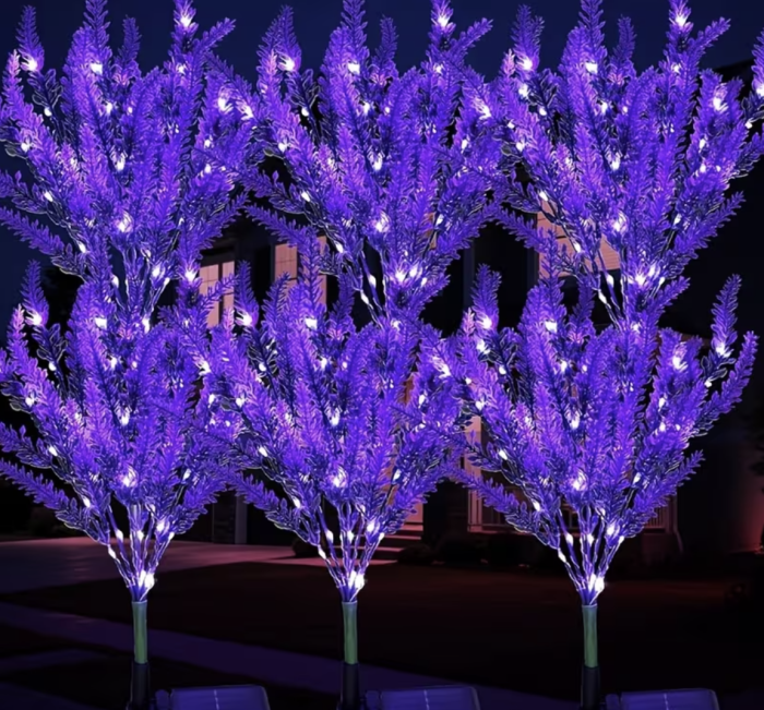 Lámpara Decorativa de Jardín de Lavanda con Energía Solar Autogenerada