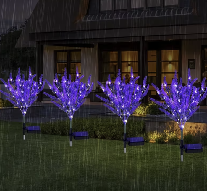 Lámpara Decorativa de Jardín de Lavanda con Energía Solar Autogenerada